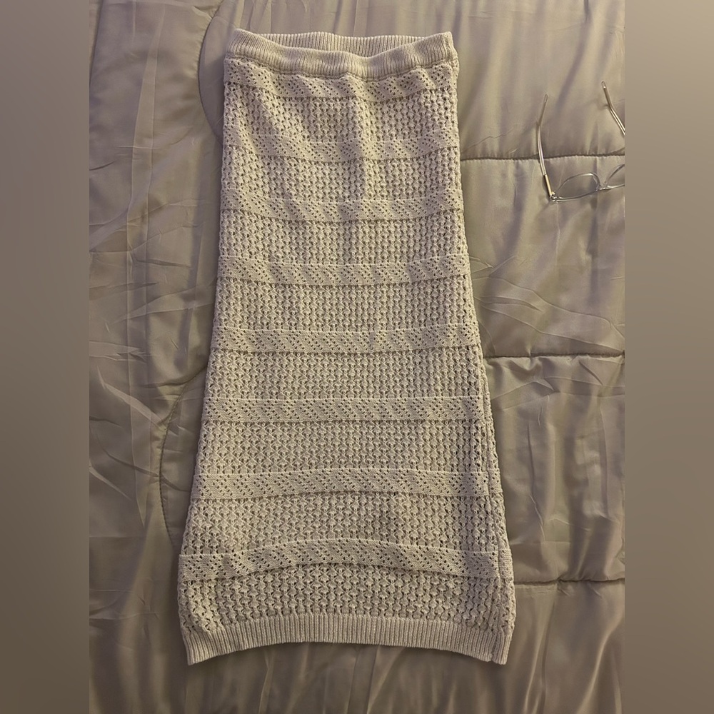 Freshman Cream Knit Skirt and Sweater Set